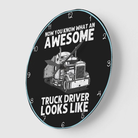 トラック素晴らしの運転手：今すぐ私を参照 ラージ壁時計 (傾斜)