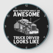 トラック素晴らしの運転手:今すぐ私を参照 ラージ壁時計 (正面)