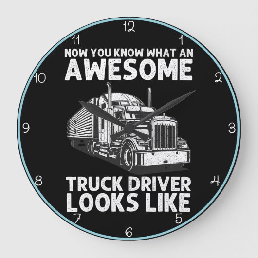 トラック素晴らしの運転手：今すぐ私を参照 ラージ壁時計 (正面)