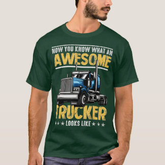 トラック素晴らしカーのセミトラックドライバー18ホイーラーメカ Tシャツ