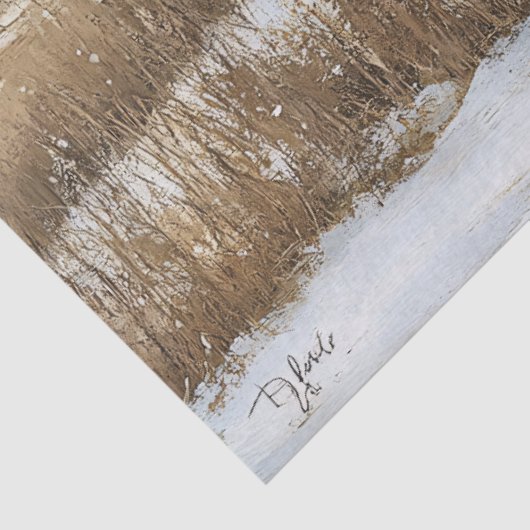 トラック素朴と納屋の冬の風景のデコページ 薄葉紙 (詳細)