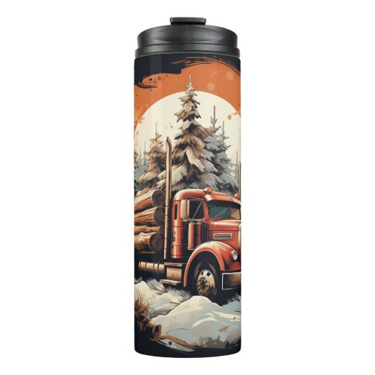 トラック素朴の冬の日没を記録 タンブラー (正面)