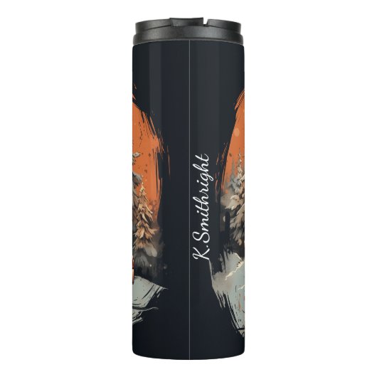 トラック素朴の冬の日没を記録 タンブラー (裏面)