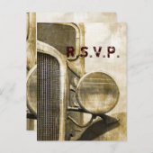 トラック素朴ウエスタンカントリーファームウェディングRSVP インビテーションポストカード (正面/裏面)