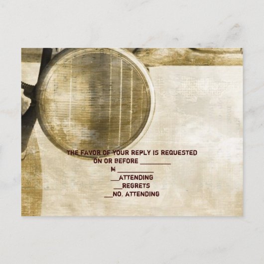 トラック素朴ウエスタンカントリーファームウェディングRSVP インビテーションポストカード (裏面)