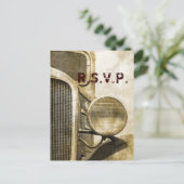 トラック素朴ウエスタンカントリーファームウェディングRSVP インビテーションポストカード (スタンド正面)