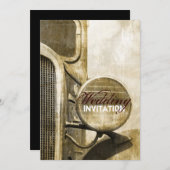 トラック素朴ウエスタンカントリーファー結婚ムズ 招待状 (正面/裏面)