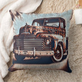 トラック素朴グランジ- Aヴィンテージ美しい クッション (ブランケット)