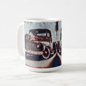 トラック素朴グランジ- Aヴィンテージ美しい コーヒーマグカップ (正面左)