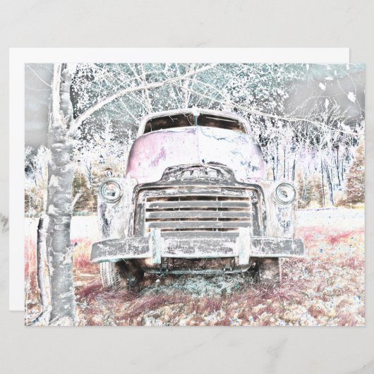 トラック素朴ヴィンテージホワイトグレーレトロ動揺して (正面/裏面)