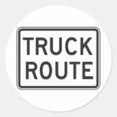 トラック経路標識 黒と白 ラウンドシール (正面)