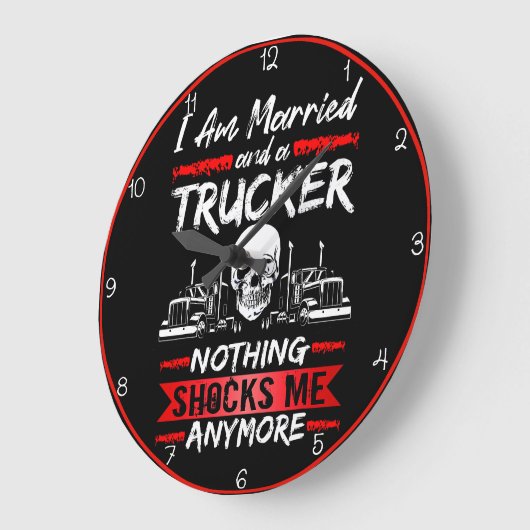 トラック結婚したカー:何もショックを受けない ラージ壁時計 (傾斜)