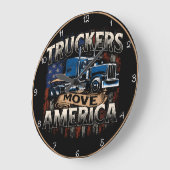 トラック誇りを持ったカーがアメリカを前進させる ラージ壁時計 (傾斜)