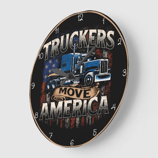 トラック誇りを持ったカーがアメリカを前進させる ラージ壁時計 (傾斜)
