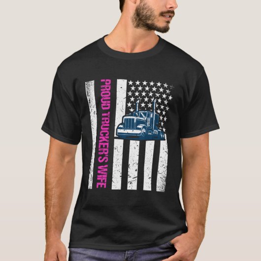 トラック誇りを持ったカーの友人トラック運転手Usa国旗 Tシャツ (正面)