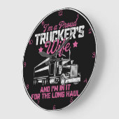 トラック誇りを持ったカーの妻：長距離の愛 ラージ壁時計 (傾斜)