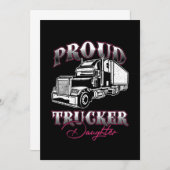 トラック誇りを持ったカー娘トラックドライバーカッコいいドライバGi 招待状 (正面/裏面)