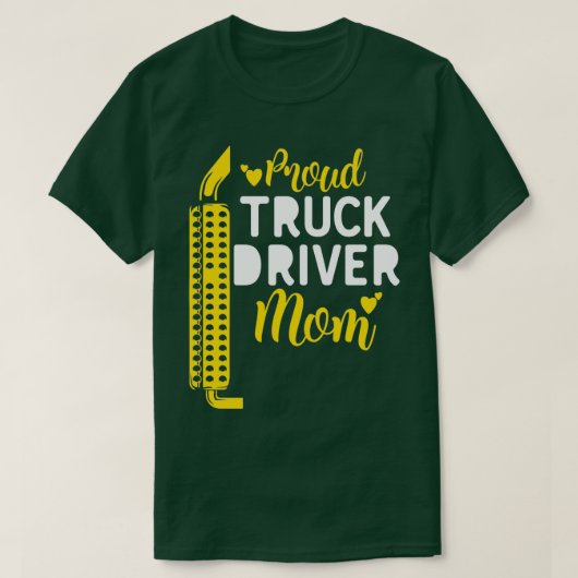 トラック誇りを持った運転手ママ Tシャツ (デザイン正面)