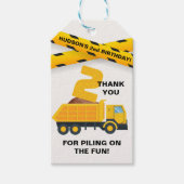 トラック誕生日サンキューメッセージカード – イエローディガー ギフトタグ (正面)