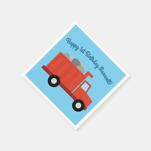 トラック誕生日パーティー スタンダードカクテルナプキン (角)