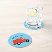 トラック誕生日パーティー ラウンドペーパーコースター (インサイチュ)