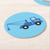 トラック誕生日パーティー ラウンドペーパーコースター (アングル)