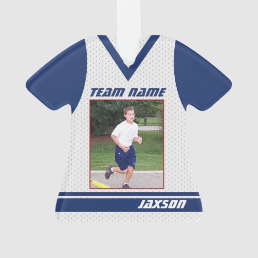 トラック走のスポーツジャージと写真 オーナメント (裏面)