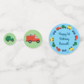 トラック車かわいい1st誕生日パーティーテーマ コンフェッティ (正面)