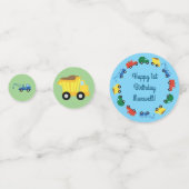 トラック車かわいい1st誕生日パーティーテーマ コンフェッティ (裏面)