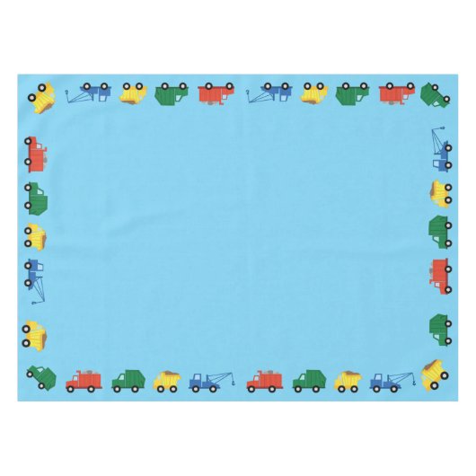 トラック車かわいい1st誕生日パーティーテーマ テーブルクロス (正面(横))