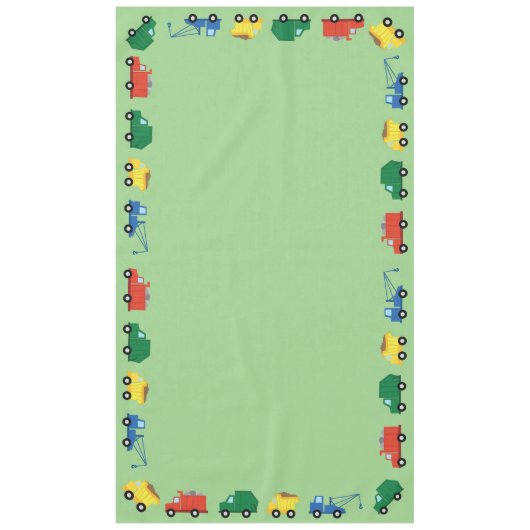 トラック車かわいい1st誕生日パーティーテーマ テーブルクロス (正面)