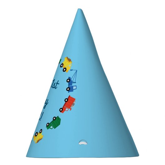 トラック車かわいい1st誕生日パーティーテーマ パーティーハット (右)