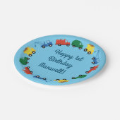 トラック車かわいい1st誕生日パーティーテーマ ペーパープレート (アングル)