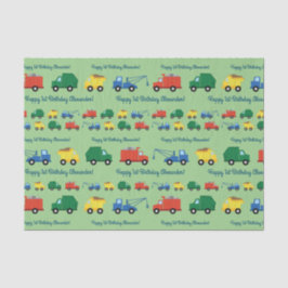 トラック車かわいい1st誕生日パーティーテーマ 薄葉紙