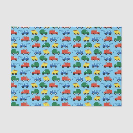 トラック車かわいい1st誕生日パーティーテーマ 薄葉紙 (正面)