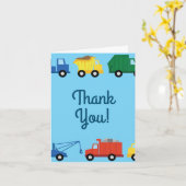 トラック車のかわいい第1誕生会のテーマ カード (黄色い花)