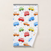 トラック車バス車おもしろい少年 バスタオルセット (ハンドタオル)