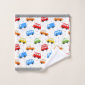 トラック車バス車おもしろい少年 バスタオルセット (ウォッシュタオル)