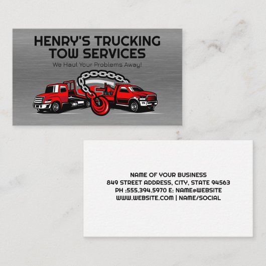 トラック車両の牽引 | 回復サービス 名刺 (正面/裏面)