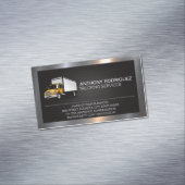 トラック輸送サービス |メタリック縁ど マグネット名刺 (インサイチュ)