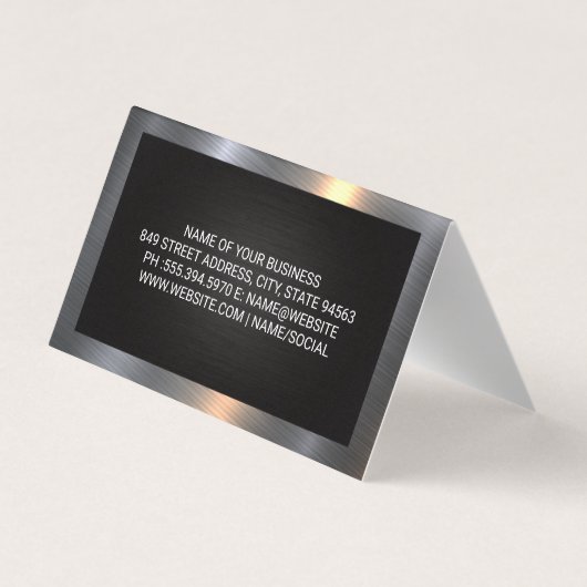 トラック輸送サービス |メタリック縁ど 名刺 (裏面)