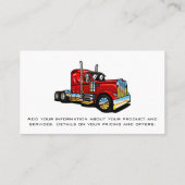 トラック輸送サービス | レッドセミトラック | 建築 名刺 (裏面)