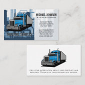 トラック輸送サービス | 工業工場の背景 名刺 (正面/裏面)