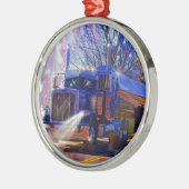 トラック輸送タンカーのトラック重量輸送ギフト メタルオーナメント (左)