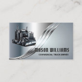 トラック輸送トラック運送会社メタル 名刺 (正面)