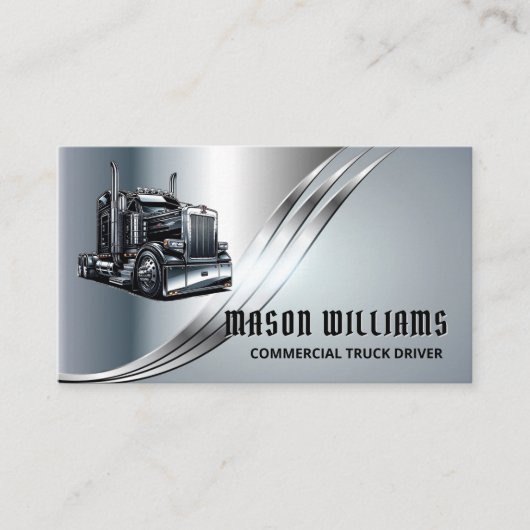 トラック輸送トラック運送会社メタル 名刺 (正面)