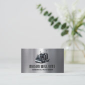 トラック輸送トラック運送会社メタル 名刺 (スタンド正面)