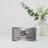 トラック輸送メタルログトラック会社 名刺 (スタンド正面)