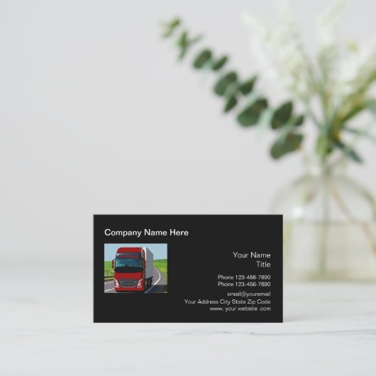 トラック輸送モダン 名刺 (スタンド正面)