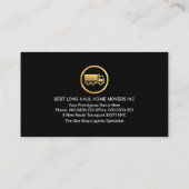 トラック輸送ラインのトラック輸送業者 名刺 (裏面)